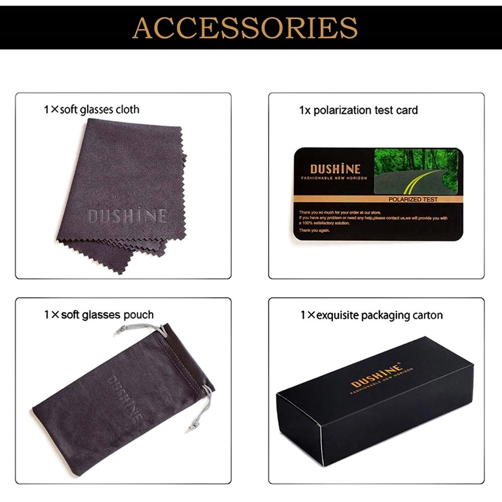 NWT DUSHINE Small Round Black Frame / Grey Lenses Round Double Bridge Sunglasses - Picture 8 of 10